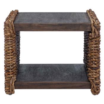 Beistelltisch Natur 44,5 x 45 x 45 cm Massives Mahagoni Holz