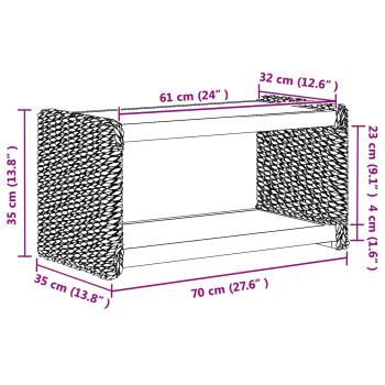 Beistelltisch Natur 44,5 x 45 x 45 cm Massives Mahagoni Holz