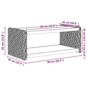 Beistelltisch Natur 44,5 x 45 x 45 cm Massives Mahagoni Holz