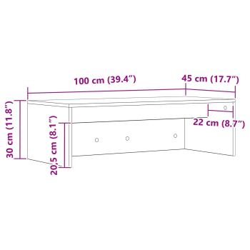 Wandtisch Schwarz Eichen-Optik 100 x 45 x 30 cm Holzwerkstoff
