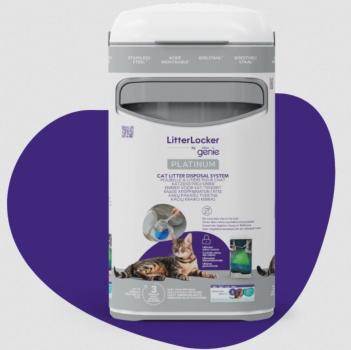 ARDEBO.de LitterLocker Platinum Eimer weiß (Edelstahl) inkl. EasyRoll 3-Monats-Kassette