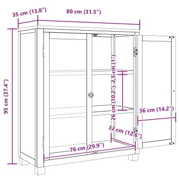 Schrank mit Regal mit Tür Braun 80 x 35 x 95 cm Holzwerkstoff