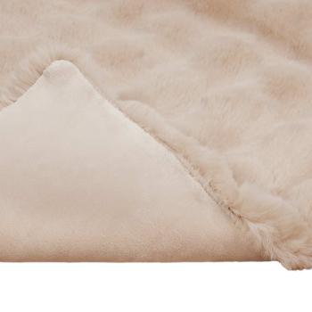 Kunstfell Kaninchenfell Decke Beige 240 x 270 cm Polyester