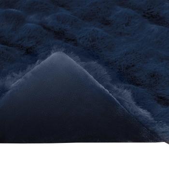 Kunstfell Kaninchenfell Decke Marineblau 130 x 150 cm Polyester