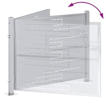 Gartentor mit Schloss Silber 85 x 70 cm Edelstahl