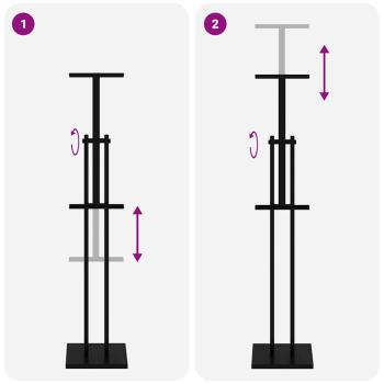 Messestände 2 pcs Schwarz 26,5 x 26,5 x 127 cm Eisen