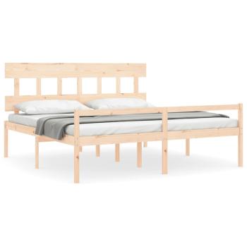 Seniorenbett mit Kopfteil 200x200 cm Massivholz