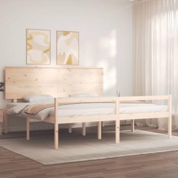 Seniorenbett mit Kopfteil Super Kingsize Massivholz