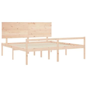 Seniorenbett mit Kopfteil Super Kingsize Massivholz