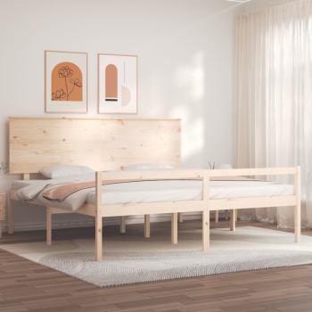 ARDEBO.de - Seniorenbett mit Kopfteil 200x200 cm Massivholz