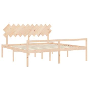 Seniorenbett mit Kopfteil 200x200 cm Massivholz