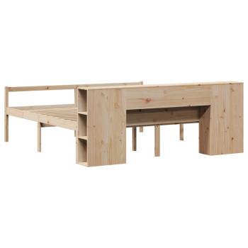 Massivholzbett mit Regal ohne Matratze 180x200 cm Kiefernholz