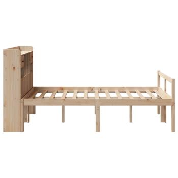 Massivholzbett mit Regal ohne Matratze 135x190 cm Kiefernholz