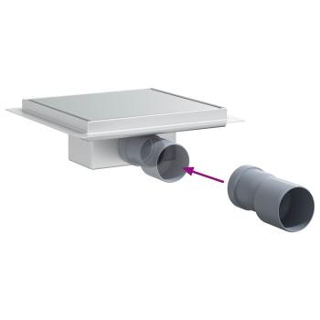 2 in 1 Duschablauf Silber 20 x 20 cm Edelstahl 304