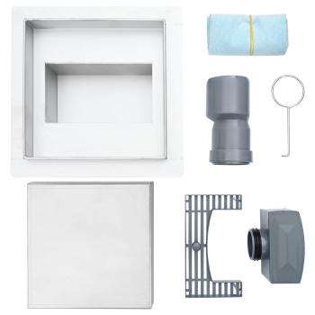 2 in 1 Duschablauf Silber 20 x 20 cm Edelstahl 304