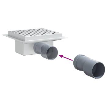 2 in 1 Duschablauf Silber 15 x 15 cm Edelstahl 304