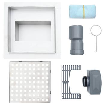 2 in 1 Duschablauf Silber 15 x 15 cm Edelstahl 304