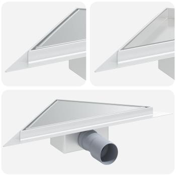 2 in 1 Dreiecks-Duschabfluss Silber 25 x 25 cm Edelstahl 304