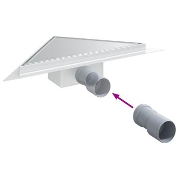 2 in 1 Dreiecks-Duschabfluss Silber 25 x 25 cm Edelstahl 304