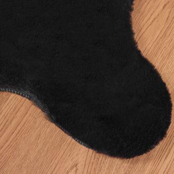 Kunstfell Hasen Teppich Olite Schwarz 80 x 120 cm Polyester