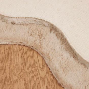 Kunstfell Hasen Teppich Olite Taupe 60 x 90 cm Polyester