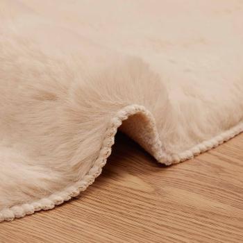 Rutschfester Teppich aus Kunstkaninchenfell OLITE Taupe