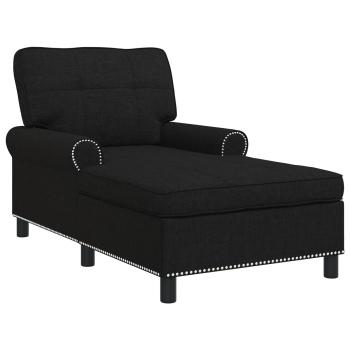 ARDEBO.de - Lounge-Liege mit Kissen Schwarz 91 x 157 x 91 cm Stoff