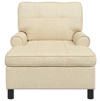 ARDEBO.de - Lounge-Liege mit Kissen Creme 91 x 157 x 91 cm Stoff