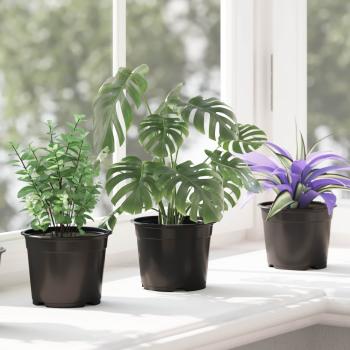 Blumentopf 50 pcs Schwarz Ø 15 x 12,5 cm Kunststoff