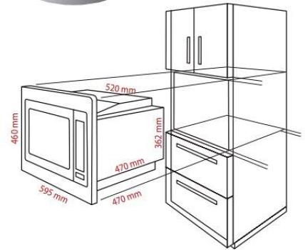 Bomann MWG 2216 H EB Einbau Mikrowelle, 900 W, 25 L, 5 Leistungsstufen, mit Grill und Heißluft, schwarz