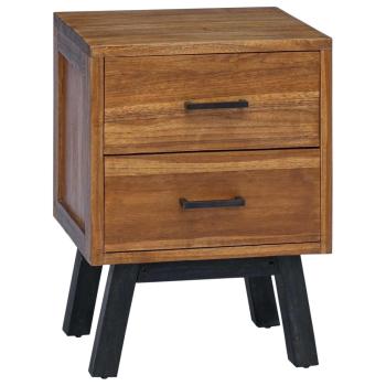 Nachttisch mit Schubladen Braun 40 x 35 x 55 cm Massivholz Teak