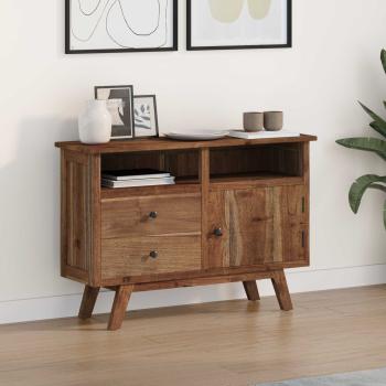ARDEBO.de - Sideboard mit Schubladen Braun 100 x 30 x 68 cm Massivholz Teak