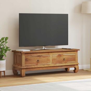 ARDEBO.de - TV-Ständer Braun 110 x 35 x 40 cm Massivholz Teak