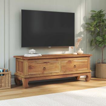 TV-Ständer Braun 110 x 35 x 40 cm Massivholz Teak