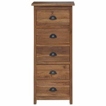 Kommode mit Schubladen Braun 45 x 35 x 110 cm Massivholz Teak