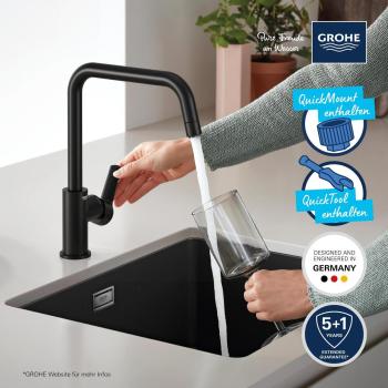 GROHE Start Einhand-Spültischbatterie, Quickfix, Niederdruck, 1/2", matt black (1012422430)