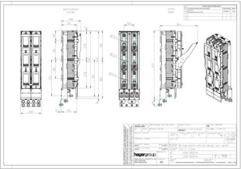 ARDEBO.de Hager LVDR800CPX NH-Sicherungs-Lastschaltleiste LV, NH2, 185mm, 3-polig, M12, doppelt