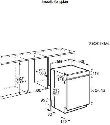 AEG GT8200A2SGM 8000 Teilintegrierter Geschirrspüler, 60 cm breit, 14 Maßgedecke, SatelliteClean Pro, ZoneClean, AquaSave, ExtraSilent, WLAN-fähig, AirDry, Besteckschublade, Edelstahl (911463021)