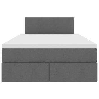 Bett mit Stauraum und LED Dunkelgrau 120 x 190 cm Polyester