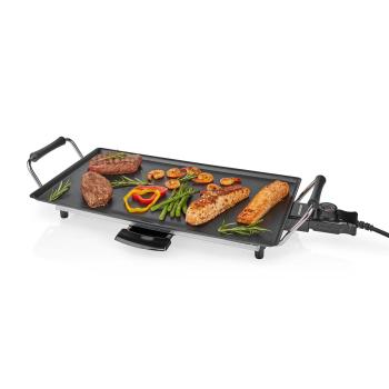 Teppanyaki-Grillplatte | 2000 W | 47,5 x 26,5 cm | Antihaftbeschichtung | Einstellbarer Thermostat | Cool-Touch-Griffe