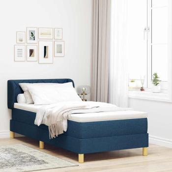ARDEBO.de - Boxspringbett mit Matratze mit Kopfteil Blau 90 x 190 cm Stoff