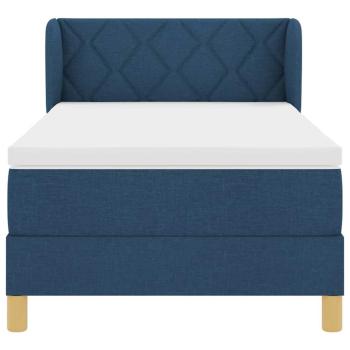Boxspringbett mit Matratze mit Kopfteil Blau 90 x 190 cm Stoff