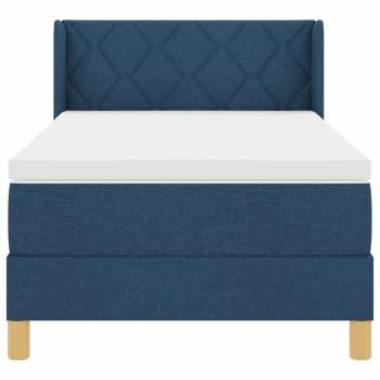 Boxspringbett mit Matratze Blau 190 x 90 cm Polyester