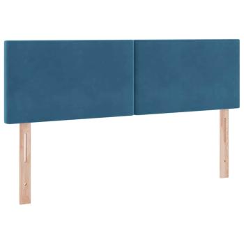 Aufbewahrungsbett mit Matratze Dunkelblau 140 x 200 cm Samt