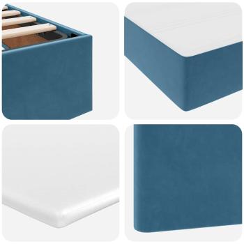 Bett mit Stauraum und LED Dunkelblau 140 x 200 cm Samt