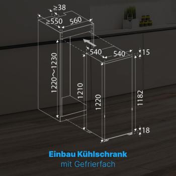 Bomann KSE 7812 Einbau-Kühlschrank, Nutzinhalt 181 Liter, SMART Funktion, weiß (778120)