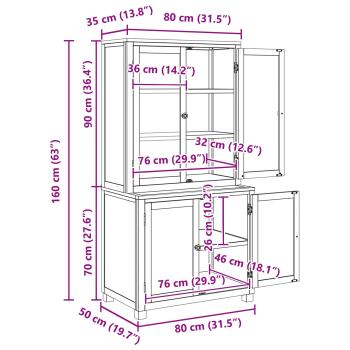 Aufbewahrungsmöbel-Set mit Speicher mit Tür Braun Holzwerkstoff