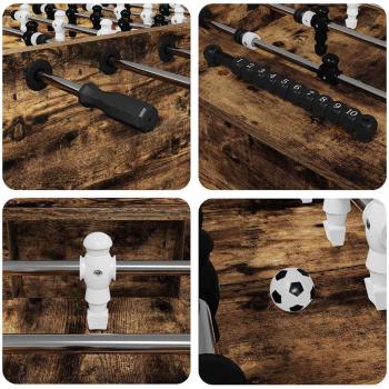 Fußballtisch 2 pcs Geräucherte Eiche 146,5 x 74 x 85 cm