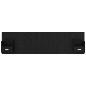 Kopfteil mit Schrank 3 Stk. Schwarz Eichen-Optik Holzwerkstoff
