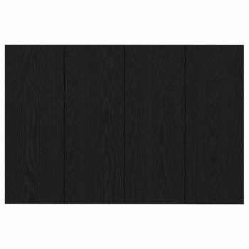 Kopfteil mit Schrank 3 pcs Schwarz Eichen-Optik Holzwerkstoff